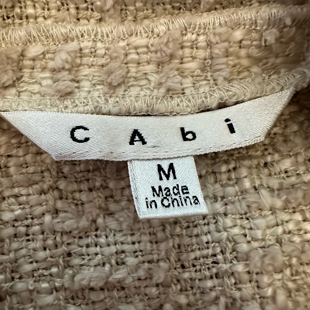 CAbi Jacket Women’s Medium Cream Textured Knit Blazer Snap Buttons - Picture 7 of 11